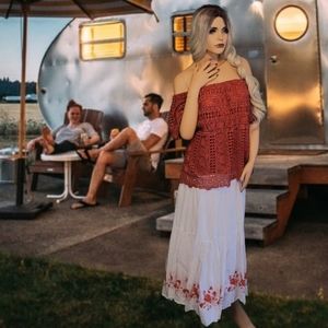 Off-the-shoulder boho-chic blouse